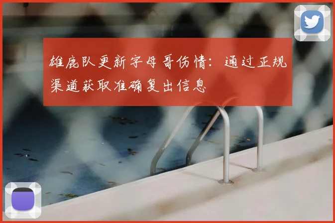 雄鹿队更新字母哥伤情：通过正规渠道获取准确复出信息